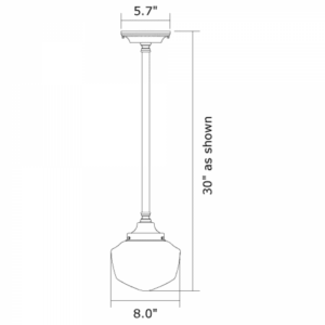 Carlton™ One Light Pendant With 4-1/4″ Shade Holder