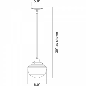Retro ™ One Light Pendant With 4-1/4″ Shade Holder