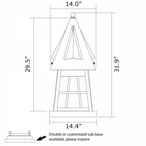 European Country™ Exterior 14" Wide Pier Light