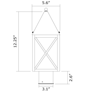 Lantern 6" Wide Exterior Post Light