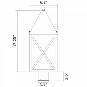 Lantern 8" Wide Exterior Post Light