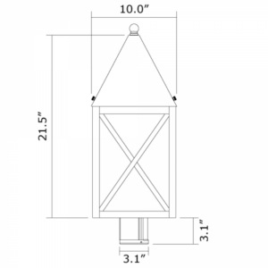 Lantern 10" Wide Exterior Post Light