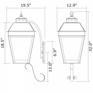 Provincial™ Exterior 13" Wide Curved Arm Wall Light