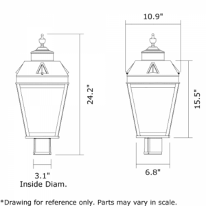 Georgian™ Lantern 11" Wide Exterior Post Light