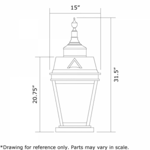 Georgian™ Exterior 15" Wide Pier Light