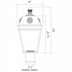 French Country™ Lantern 9" Wide Exterior Post Light