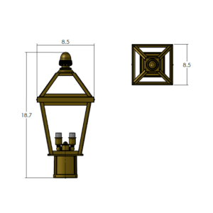 London™ Lantern 8" Wide Exterior Post Light