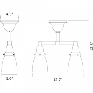 Glen Ellyn™ Two Light Pendant With 2-1/4″ Shade Holders Down