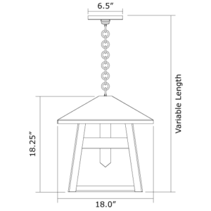Stamford™ Exterior 18" Wide Chain Hung Pendant
