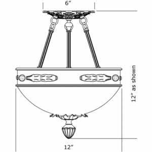Laurel Leaf Alabaster 12" Ornate Multi-Stem Pendant