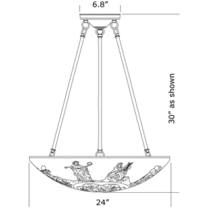 Pierian Muses 24" Diam Multi-Stem Handcarved Alabaster Pendant
