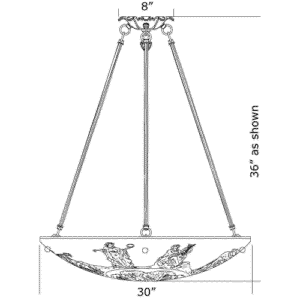 Pierian Muses 30" Diam Ornate Multi-Stem Handcarved Alabaster Pendant