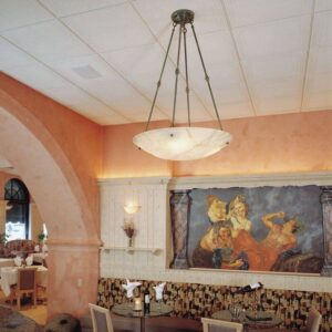 Pierian Muses 30" Diam Multi-Stem Handcarved Alabaster Pendant