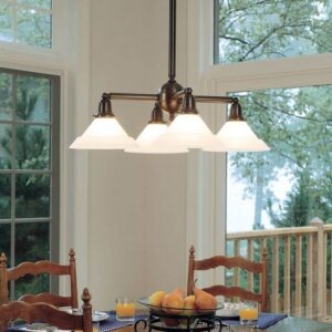 Shoreland™ Four Light Chandelier With 2-1/4" Shade Holders Down