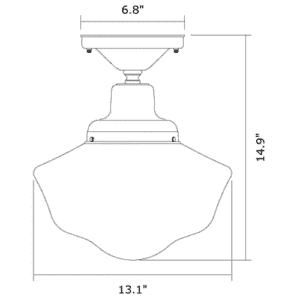 Shoreland™ One Light Flush Ceiling Fixture With 6-1/4" Shade Holder