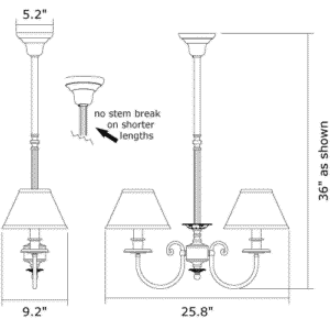 Provence™ Two Light Chandelier With Electric Candles