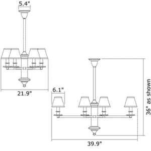 Hartford™ Eight Light Rectangular Chandelier With Electric Candles