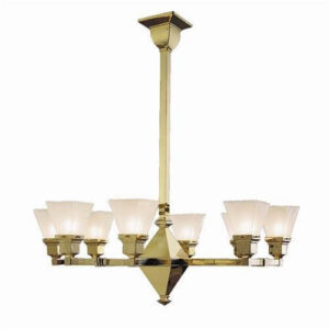 Golden Gate™ Eight Light Chandelier With 2-1/4" Shade Holders Up