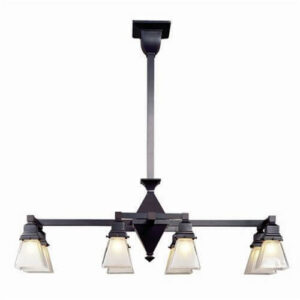 Golden Gate™ Eight Light Rectangular Chandelier With 2-1/4" Shade Holders Down
