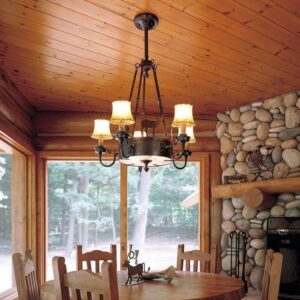 Sutter™ Five Light Curved Arm Chandelier With Electric Candles