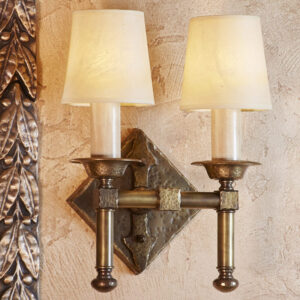 Sutton™ Interior Hand Hammered Two Light Straight Arm Sconce With Electric Candles