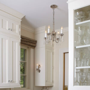 Westport Four Light Chandelier With Electric Candles And Crystal