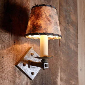 Saranac™ One Light Hand Hammered Sconce With Electric Candle