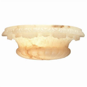 Corinthian Leaf™ 16" Wide Handcarved Alabaster Wall Sconce