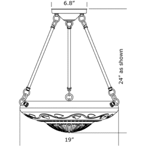 Italia Del Nord Alabaster 19" Diam Multi-Stem Handcarved Alabaster Pendant