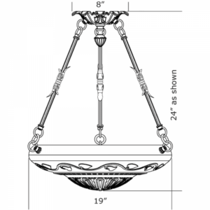 Italia Del Nord 19" Diam Husk Multi-Stem Handcarved Alabaster Pendant