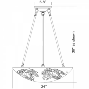 Race to Millennium 24" Diam Multi-Stem Handcarved Alabaster Pendant