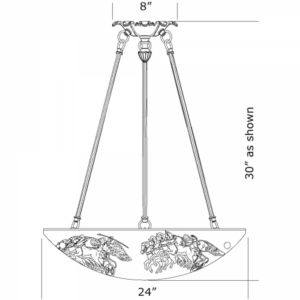 Race to Millennium Ornate 24" Diam Multi-Stem Handcarved Alabaster Pendant