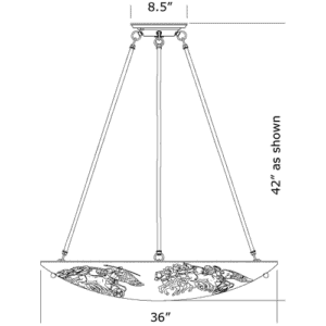 Race to Millennium 36" Diam Multi-Stem Handcarved Alabaster Pendant
