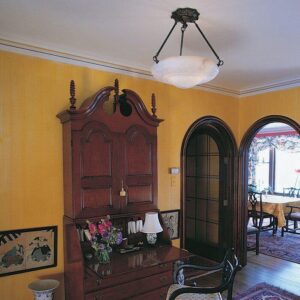 Italia Del Nord Alabaster 19" Diam Ornate Multi-Stem Handcarved Alabaster Pendant