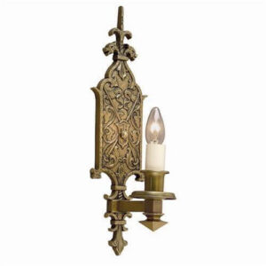 Tudor Dragon™ One Light Straight Arm Wall Sconce With Electric Candle
