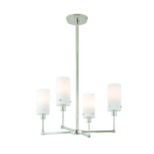 Tribeca™ Four Light Chandelier With Glass Shade Holders Up