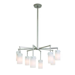 Tribeca Semplice™ Eight Light Chandelier With Glass Shade Holders Down
