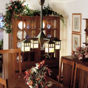 Craftsman™ Lantern Four Light Diamond Chandelier