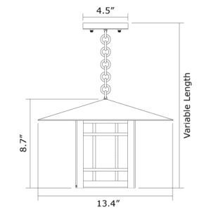 Prairie View™ Lantern 13" Wide Chain Hung Exterior Pendant Light