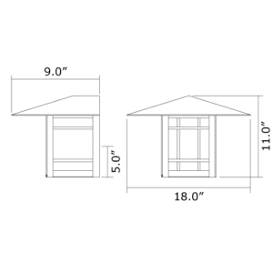 Prairie View™ Lantern 18" Wide Flush Exterior Wall Light