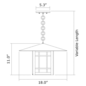 Prairie View™ Lantern 18" Wide Chain Hung Exterior Pendant Light