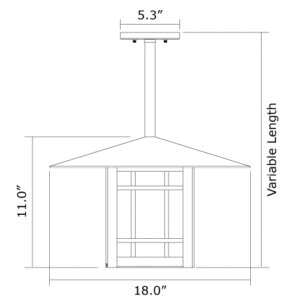 Prairie View™ Lantern 18" Wide Solid Stem Exterior Pendant Light