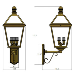 London™ Lantern 12" Wide Exterior Wall Light