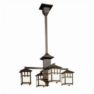 Craftsman™ Lantern Four Light Columnar Chandelier
