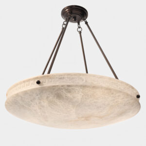 Greek Key Alabaster 30" Multi-Stem Pendant