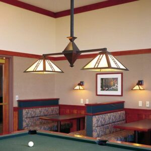 Mission™ Lantern Two Light Diamond Chandelier Down