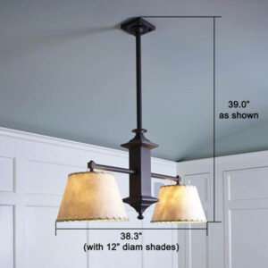 Durham™ Two Light Chandelier With O-Ring Shade Holders