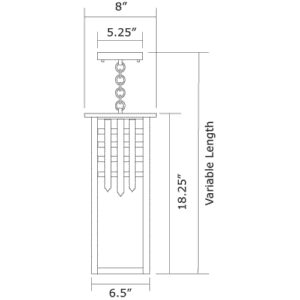 Castle Gate™ Exterior 8" Wide Chain Hung Pendant Light