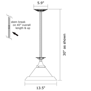 Provence™ One Light Pendant With 3-1/4" Shade Holder