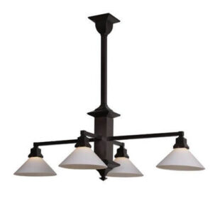 Hartford™ Interior Four Light Rectangular Chandelier With 2-1/4" Shade Holders Facing Down